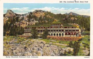 Lewiston Hotel Estes Park Rocky Mountains National Park Colorado linen postcard