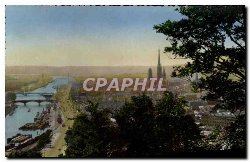 Modern Postcard Rouen View General Jack De La Cote Ste Catherine