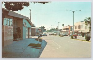 Zephyrhills Florida~Divided Street w/Mail Boxes~Shops~Drug Store~Vintage PC