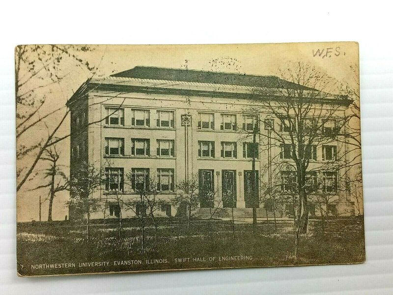 Vintage Postcard Northwestern University Evanston Illinois Swift Hall Engineerin