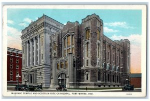 1937 Masonic Temple and Scottish Rite Cathedral Fort Wayne Indiana IN Postcard