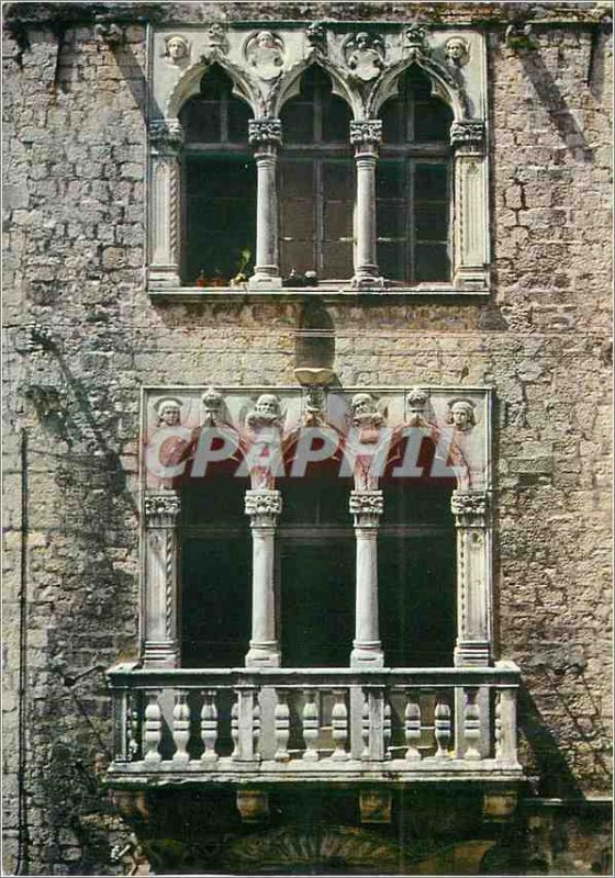 Postcard Modern Trogir triforia the Palace Cipiko