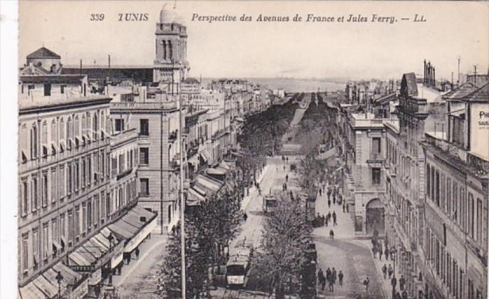 Tunisia Tunis Perspective des Avenues de France et Jules Ferry