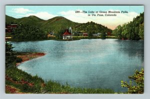 Ute Pass CO-Colorado, Lake At Green Mountain Falls, Linen Postcard