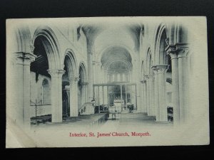 Northumberland MORPETH St. Mary's Church INTERIOR c1903 Postcard