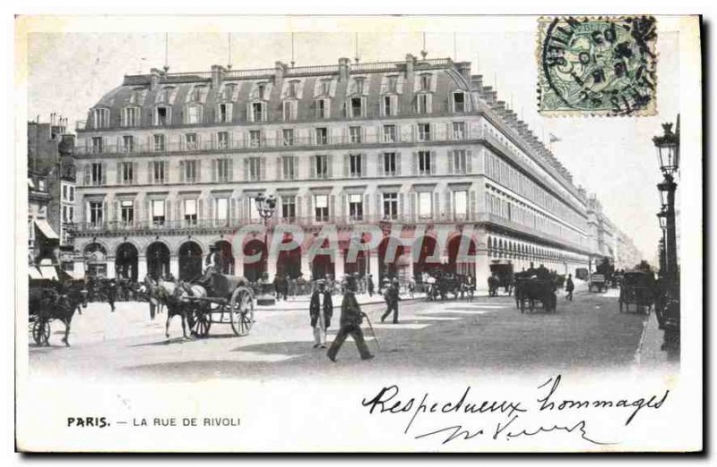 Postcard Old Paris's Rue de Rivoli