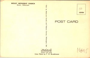Dover DE Wesley Methodist Church Postcard unused (16415)
