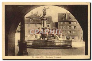 Old Postcard Colmar Fontaine Schwendi