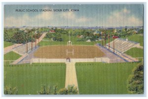 1945 Bird's Eye View Of Public School Stadium Sioux City Iowa IA Posted Postcard