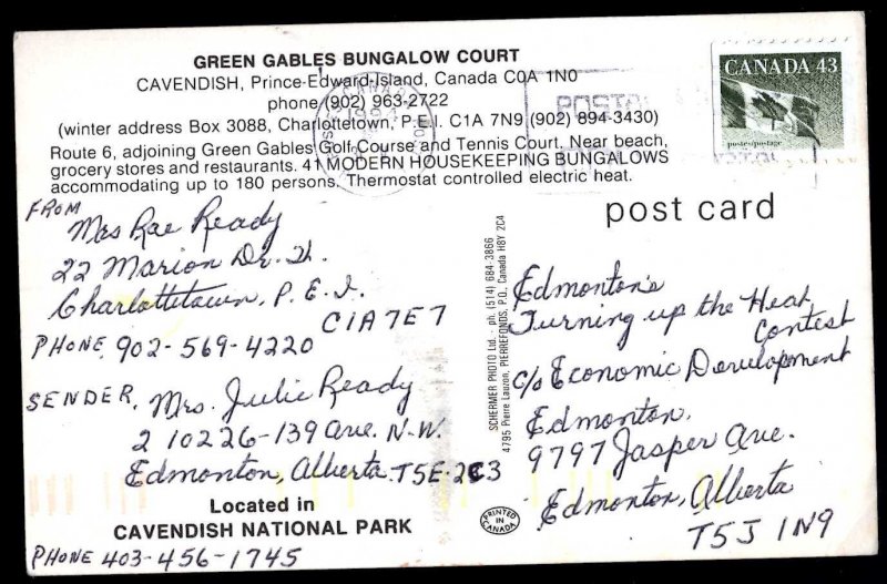 Canada PEI CAVENDISH Green Gables Bungalow Route 6 Court pm1994 - Chrome