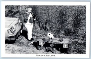 Humor Postcard Montana Rest Room Toilet Outhouse For Men And Women Vintage