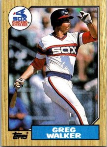 1987 Topps Baseball Card Greg Walker Chicago White Sox sk18099