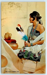 SHERIDAN, WY ~ Miss Indian America WAHLEAH LUJAN Taos Pueblo 1966 Postcard