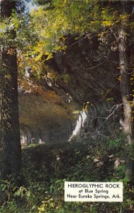 Hieroglyphic Rock at Blue Spring, Eureka Springs, AR, Old Postcard