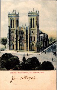 Cathedral San Fernanda, San Antonio TX c1906 Undivided Back Vintage Postcard N45