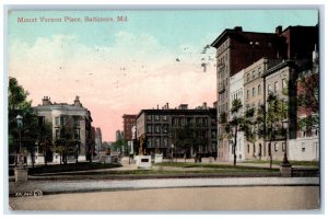 1909 Mount Vernon Place Building Baltimore Maryland MD Vintage Souvenir Postcard 