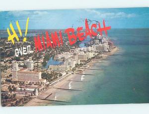 Pre-1980 BIG LETTERS & HOTELS AT INDIAN CREEK Miami Beach Florida FL F7147