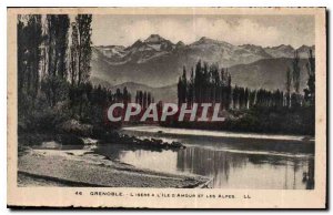Old Postcard Grenoble Isere is The Island of Love and the Alps