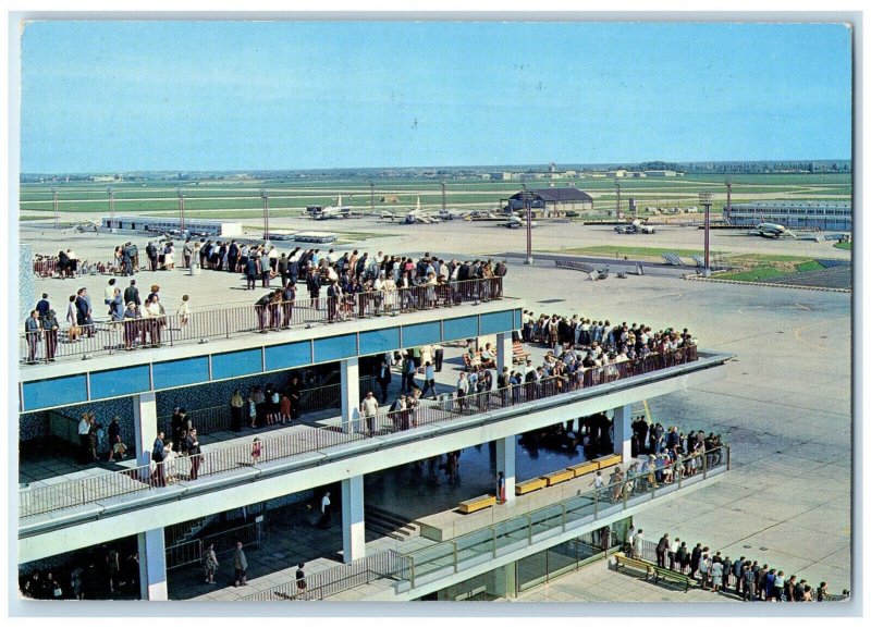 c1950's Terraces Of South Facade Paris-Orly Airport Airplanes France Postcard