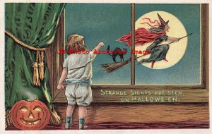 329629-Halloween, Anglo-American No 876/5, Child Waves at Witch & Black Cat