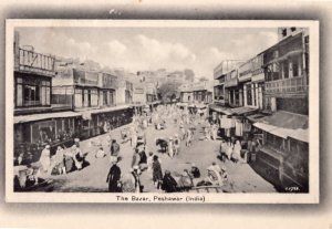 Peshawar Bazar Pakistan Market Antique Postcard