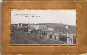 Stettler Alberta Main Street west side Mackie Burris c1908 Pugh Postcard H47