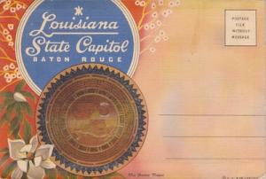 LA - POSTCARD FOLDER LOUISIANA STATE CAPITOL BATON ROUGE ...