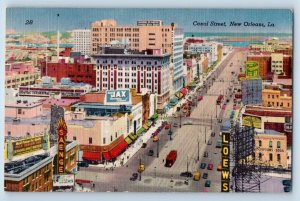 New Orleans Louisiana Postcard Canal Street Exterior View c1940 Vintage Antique