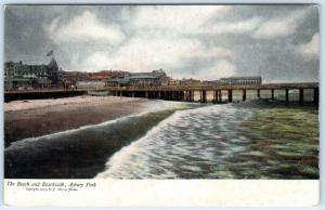 ASBURY PARK, New Jersey  NJ    BEACH and BOARDWALK  1905  UDB   Postcard