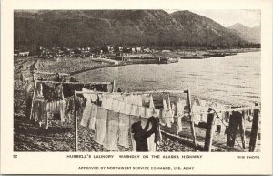 Hubbell's Laundry Washday Alaska Highway US Army #12 Postcard F39