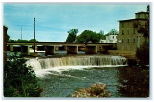 c1960's Power Dam and Falls at Fenelon Falls Ontario Canada Vintage Postcard