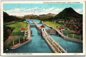 Postcard Panama Pedro Miguel Locks Panama Canal