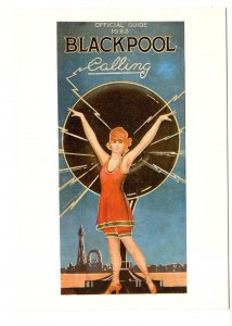 Woman in 20`s Bathing Sit, Offical Guide Blackpool Calling, England, Advertising