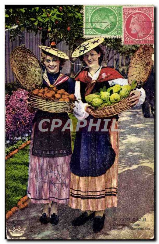 Postcard Old Flora Local Artistic Costumes Women Folklore