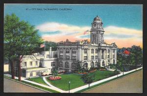 City Hall High View Sacramento CA Unused c1930s