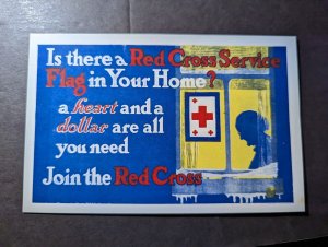 Mint France WWI Red Cross Advertisement Postcard Service Flag in Your Home