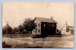 J87/ North Royalton Ohio RPPC Postcard c1910 Town Hall Building  1930