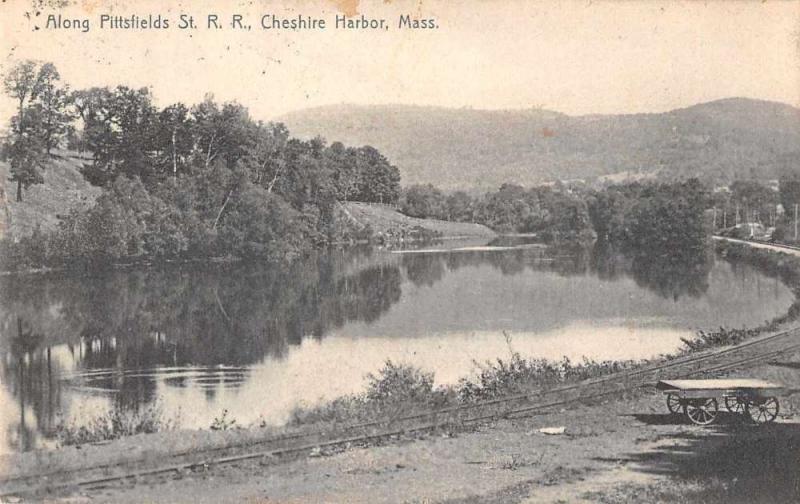 Cheshire Harbor Massachusetts Along Pittsfield St Railroad Postcard JA454773