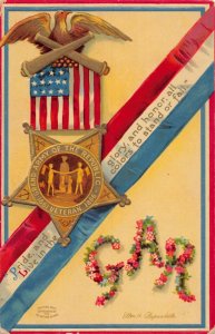 J83/ Patriotic Postcard c1910 Clapsaddle G.A.R. Ribbon Decoration Day 252