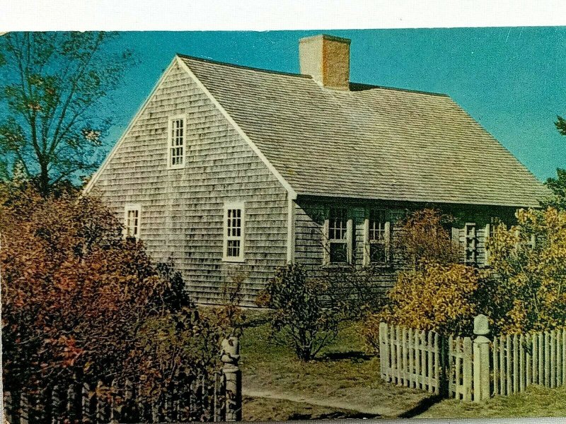 Vintage Postcard 1950 One of the Oldest Houses on Cape Cod MA Kodachrome