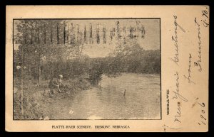 Vintage RPPC Platte River Fremont Nebraska New year greetings 1905