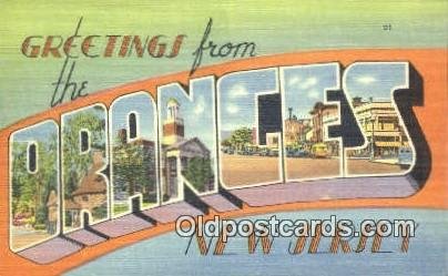 Oranges, New Jersey USA Large Letter Town Unused 