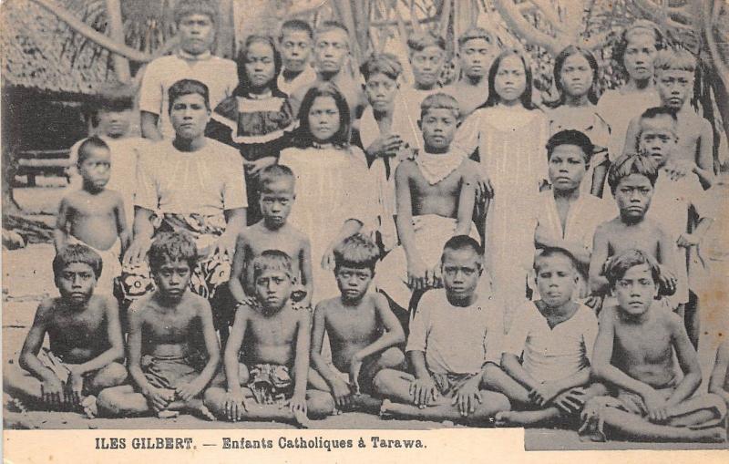 B86522 gilbert island enfants catholiques a tarawa child kiribati oceania 