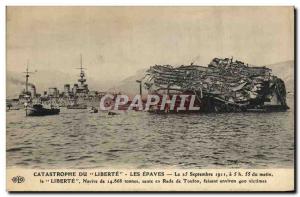 Old Postcard Boat War Catastrophe of Freedom wrecks The