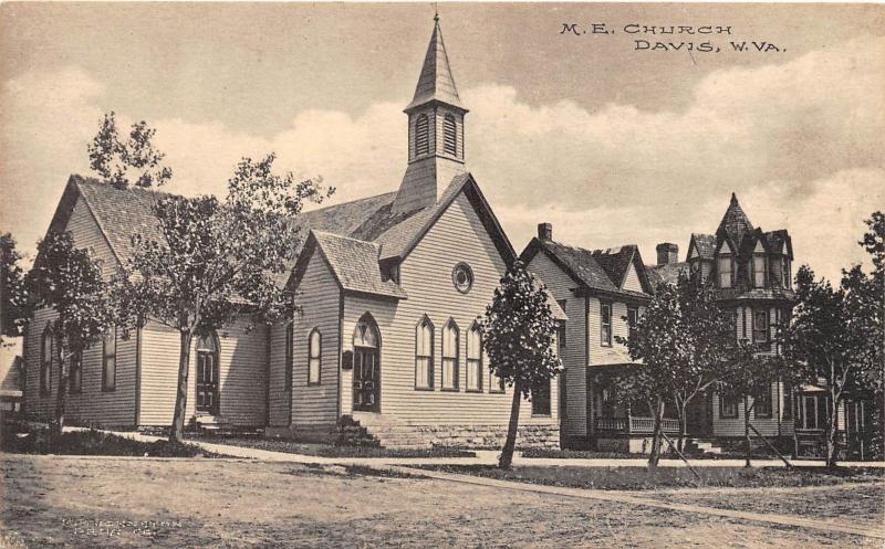 D67/ Davis West Virginia WV Postcard c1910 M.E. Church Albertype