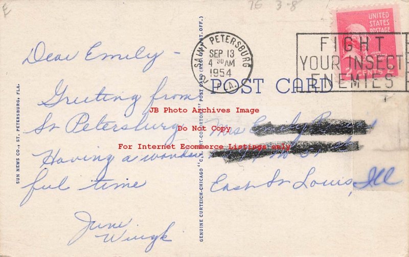 Curt Teich Linen Postcard, What Florida City Am I In? St Petersburg