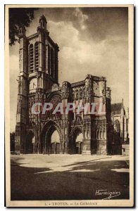 Postcard Old Troyes La Cathedrale