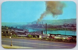 Steel Mill Pittsburgh Pennsylvania PA Jones & Laughlin Mill Monongahela Postcard