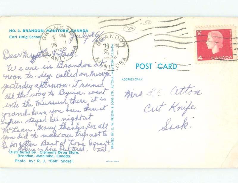 Pre-1980 SCHOOL SCENE Brandon Manitoba MB E2698