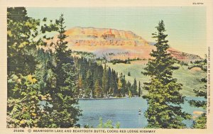 MONTANA MT~BEARTOOTH LAKE & BUTTE-COOKE-RED LODGE HIGHWAY-VINTAGE POSTCARD